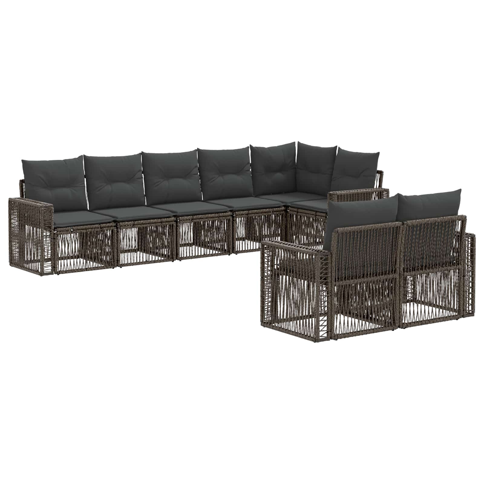 Ensemble de canapé de jardin 8 pcs Gris et Gris foncé polyrotin - XIOS