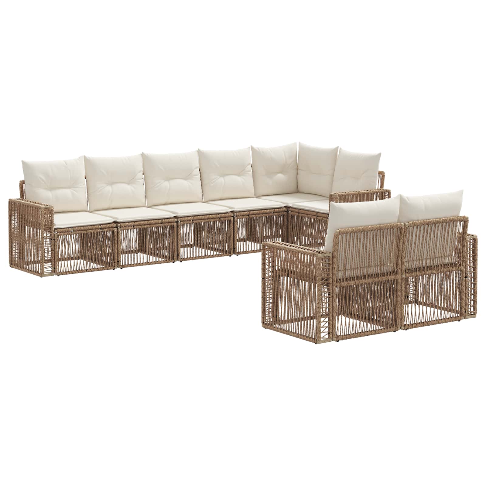 Ensemble de canapé de jardin 8 pcs Beige et blanc crème - XIOS