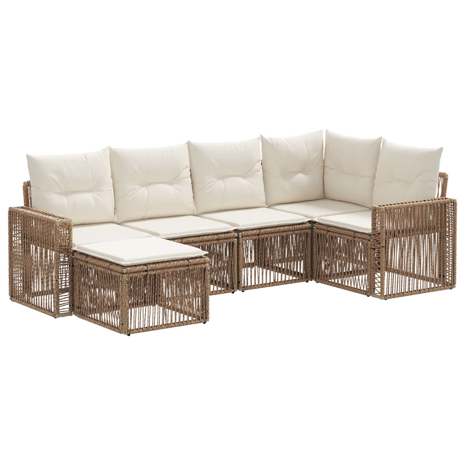 Ensemble de canapé de jardin 6 pcs Beige et blanc crème - XIOS