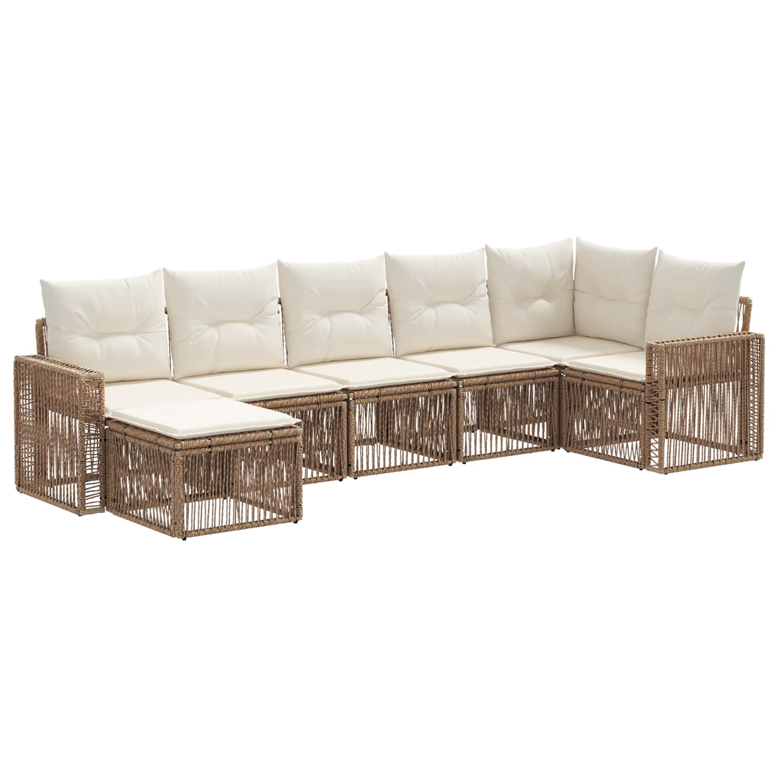 Ensemble de canapé de jardin 7 pcs Beige et blanc crème - XIOS