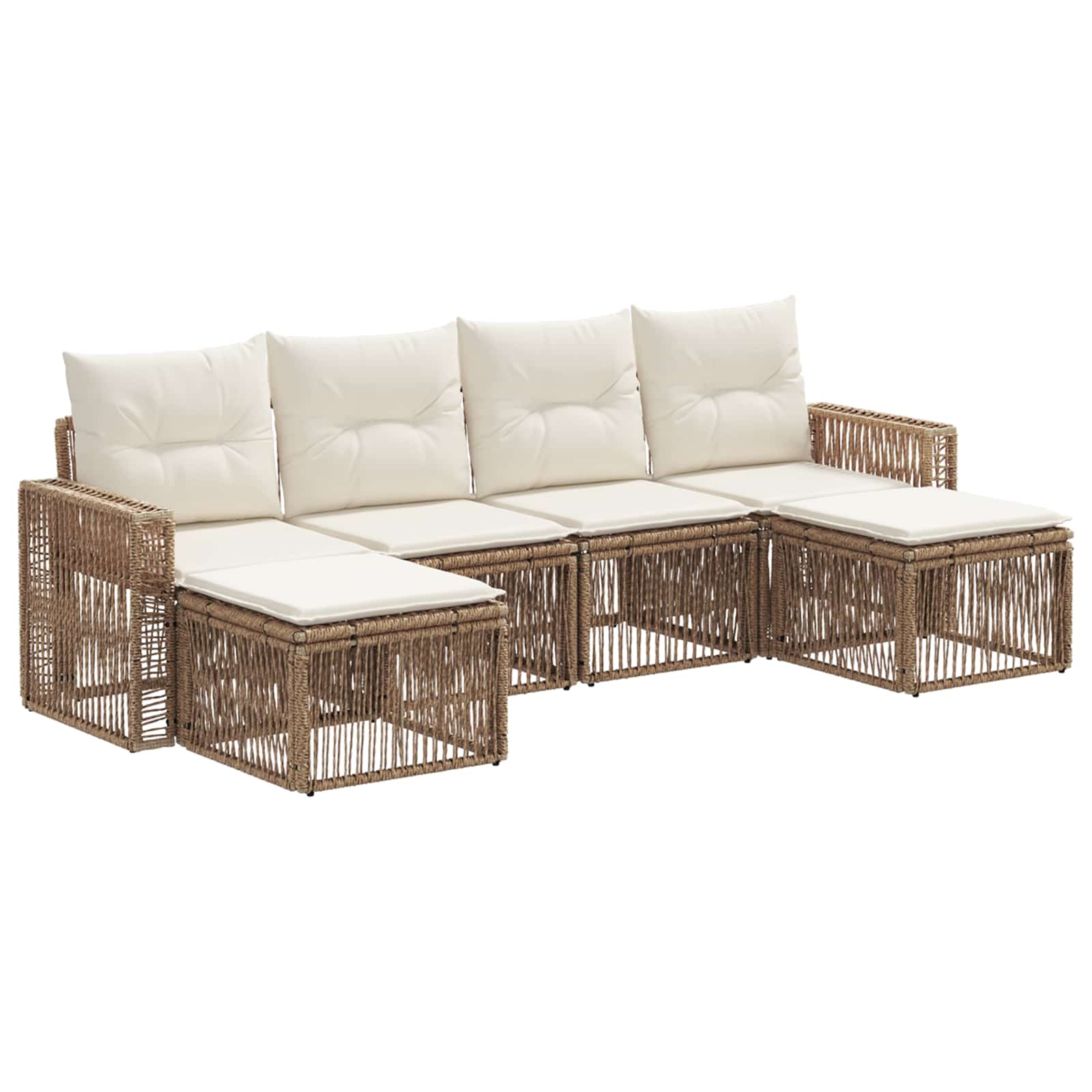 Ensemble de canapé de jardin 6 pcs Beige et blanc crème - XIOS