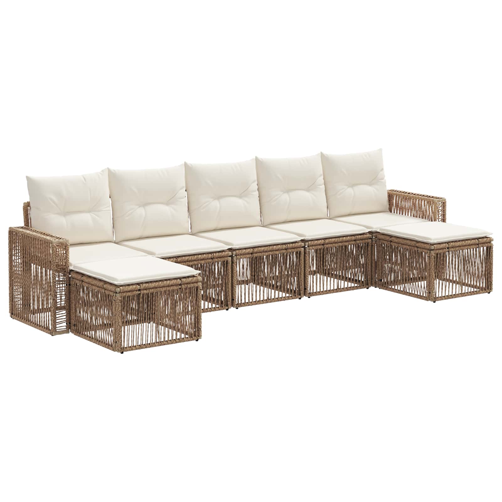 Ensemble de canapé de jardin 7 pcs Beige et blanc crème - XIOS