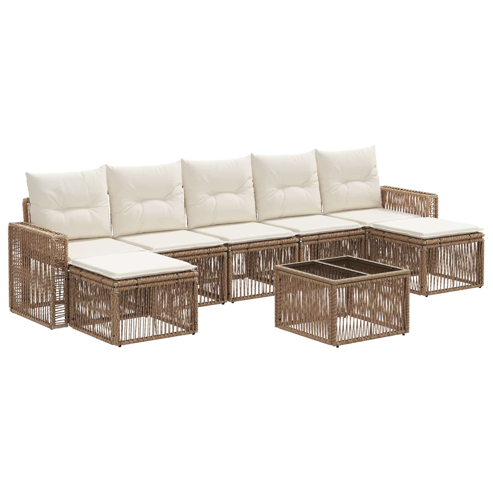 Ensemble de canapé de jardin 8 pcs Beige et blanc crème - XIOS