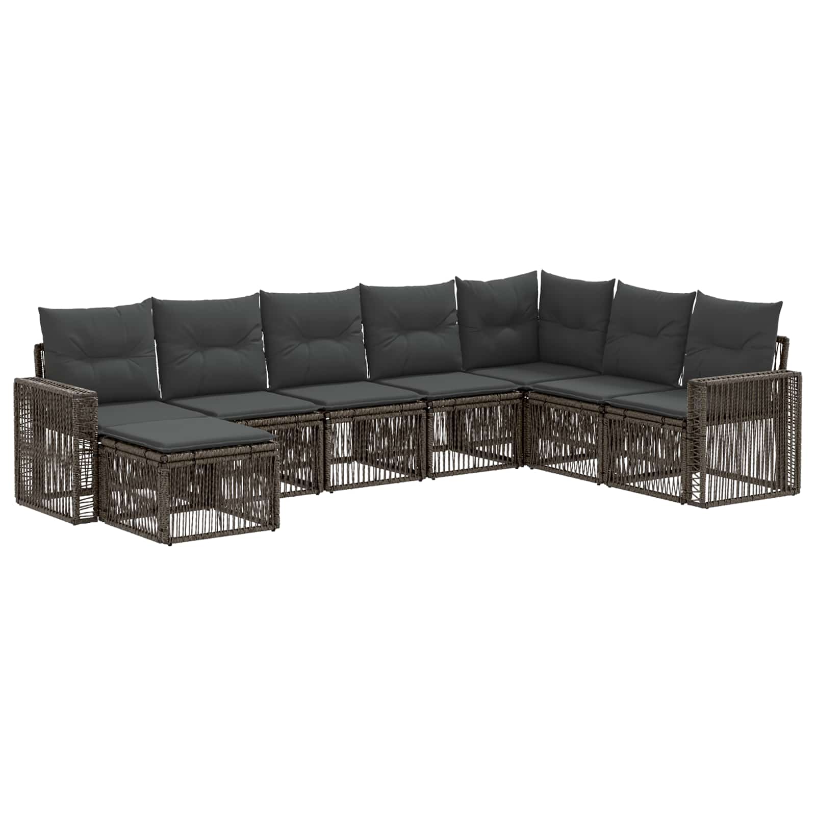 Ensemble de canapé de jardin 8 pcs Gris et Gris foncé polyrotin - XIOS