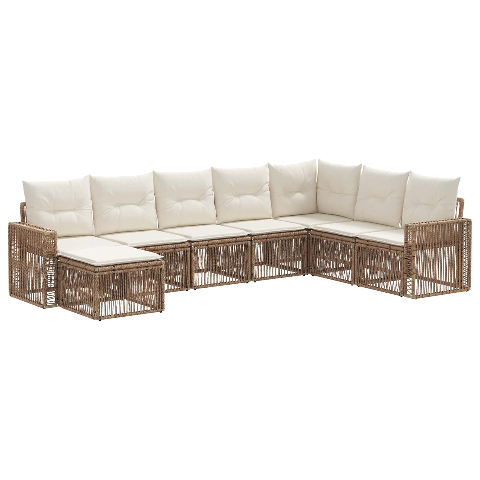 Ensemble de canapé de jardin 8 pcs Beige et blanc crème - XIOS