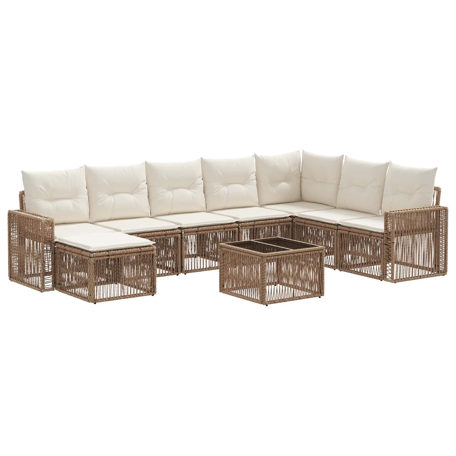 Ensemble de canapé de jardin 9 pcs Beige et blanc crème - XIOS