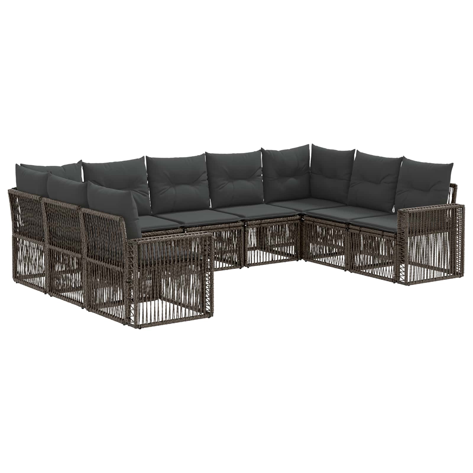 Ensemble de canapé de jardin 9 pcs Gris et Gris foncé polyrotin - XIOS