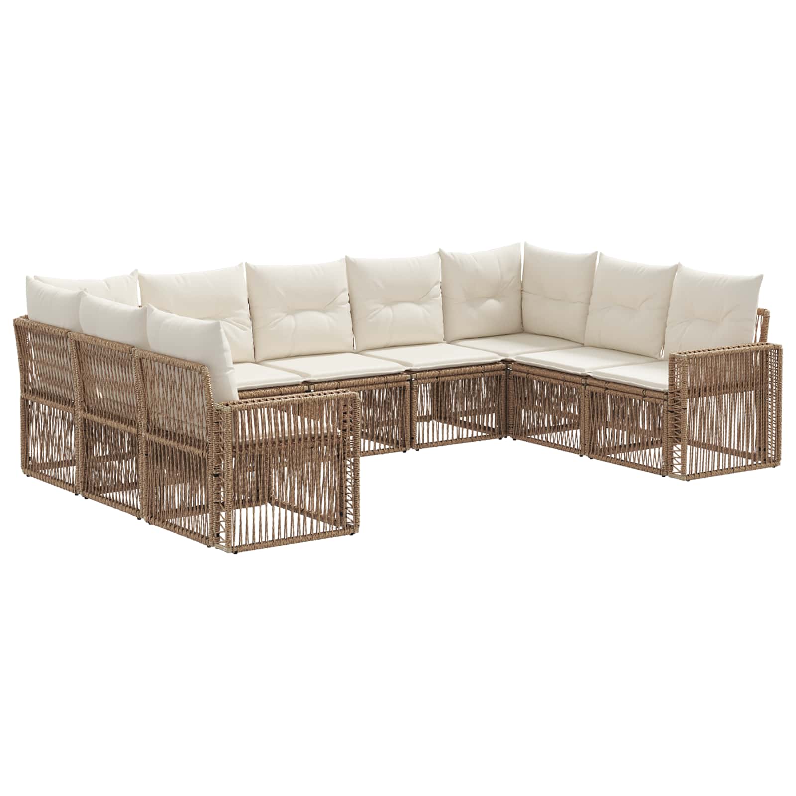 Ensemble de canapé de jardin 9 pcs Beige et blanc crème - XIOS