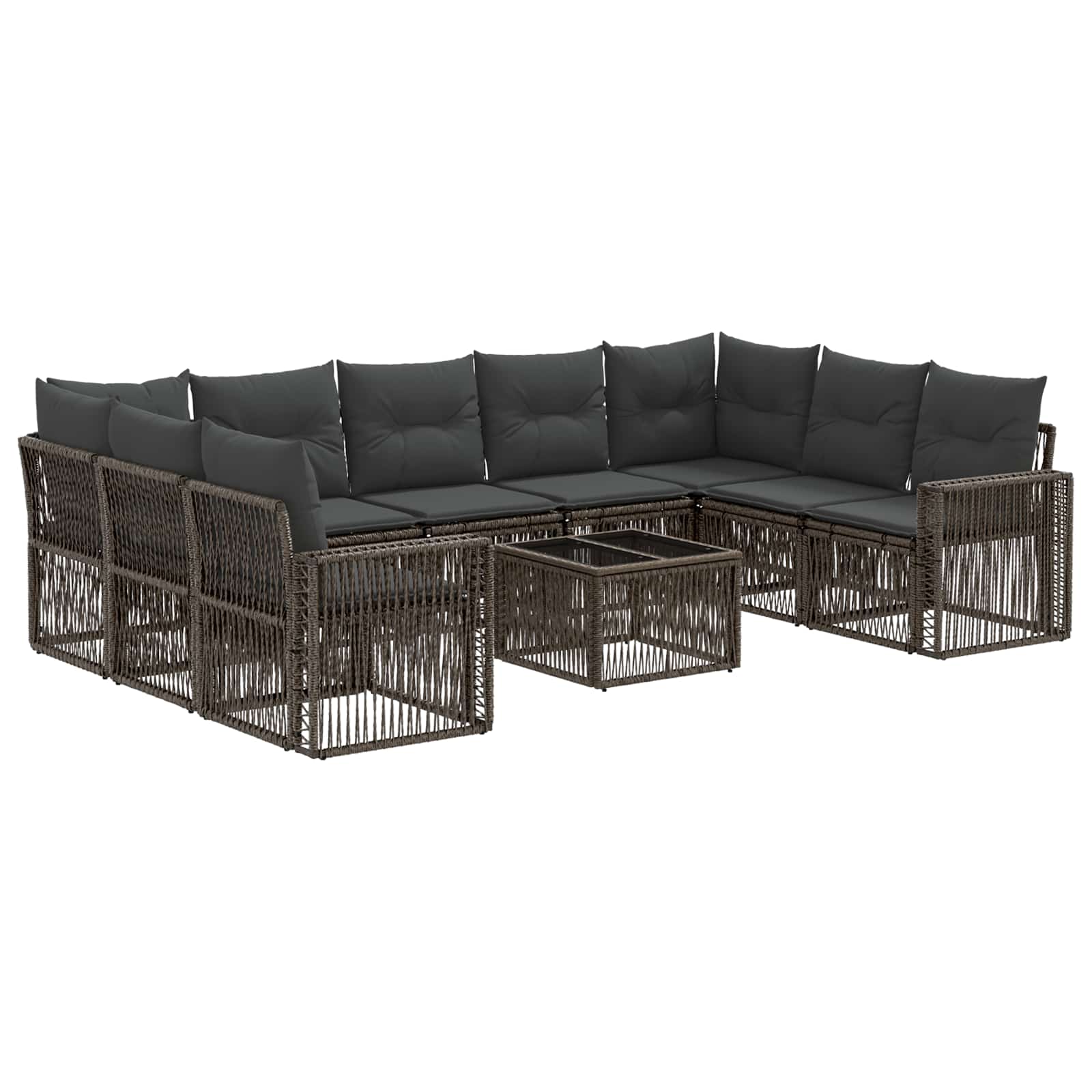 Ensemble de canapé de jardin 10 pcs Gris et Gris foncé - XIOS