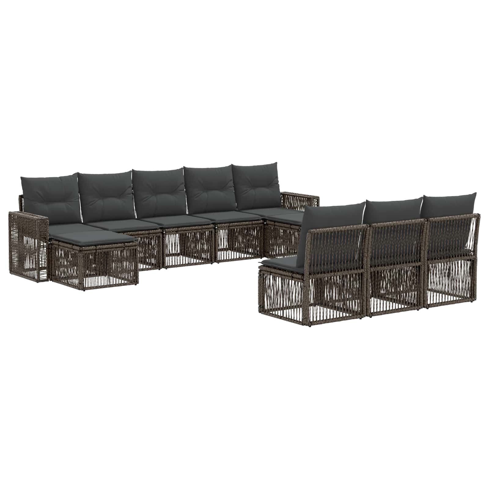 Ensemble de canapé de jardin 10 pcs Gris et Gris foncé - XIOS