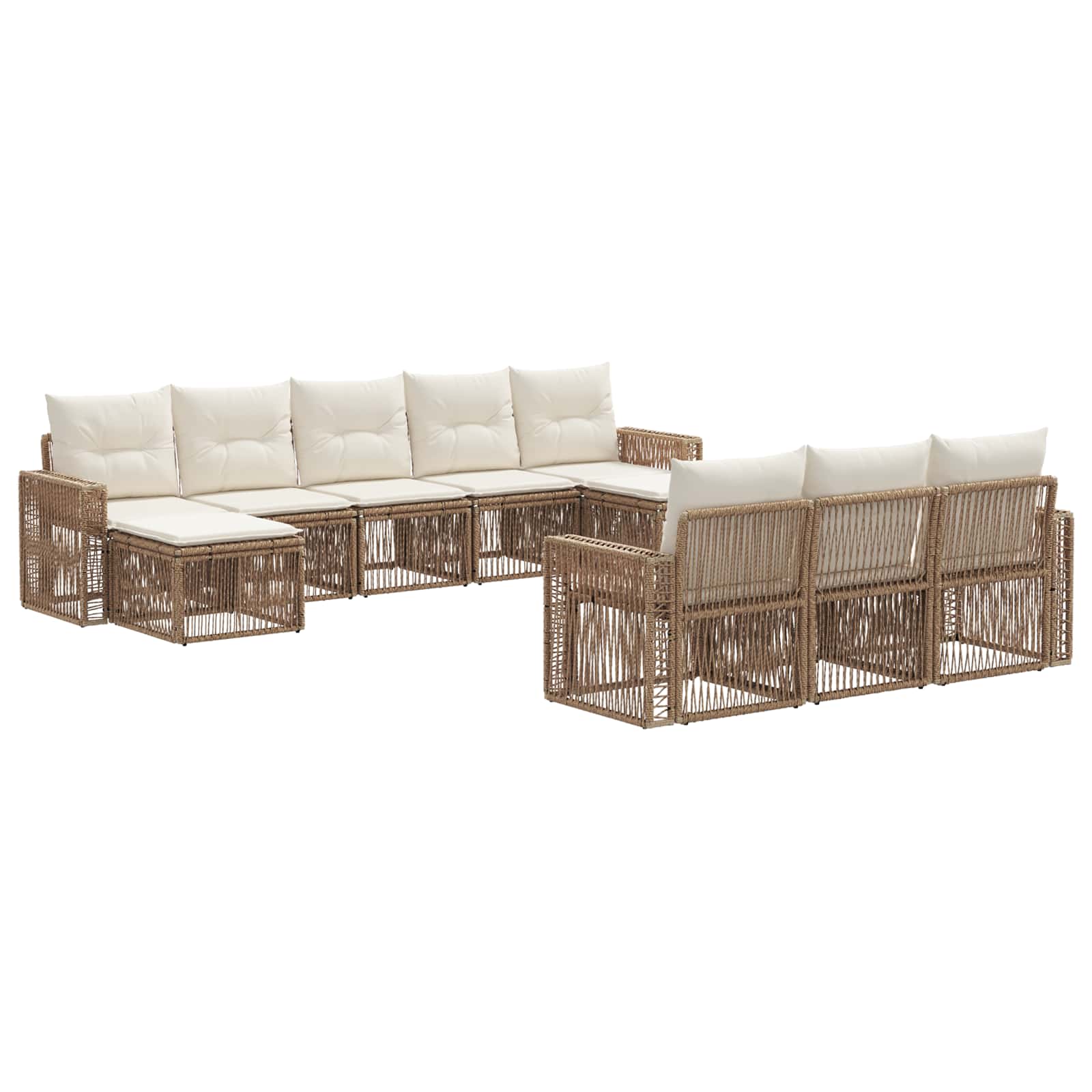Ensemble de canapé de jardin 10 pcs Beige et blanc crème - XIOS