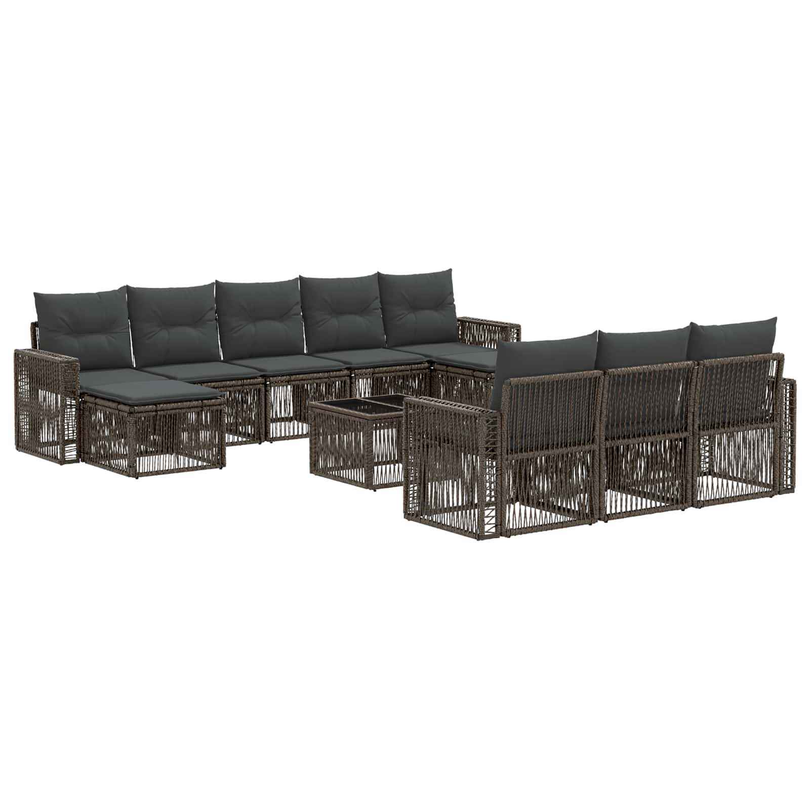 Ensemble de canapé de jardin 11 pcs Gris et Gris foncé - XIOS
