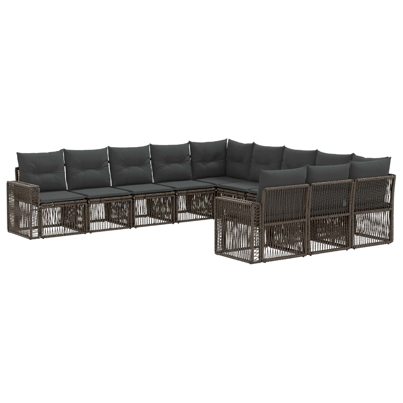 Ensemble de canapé de jardin 11 pcs Gris et Gris foncé - XIOS