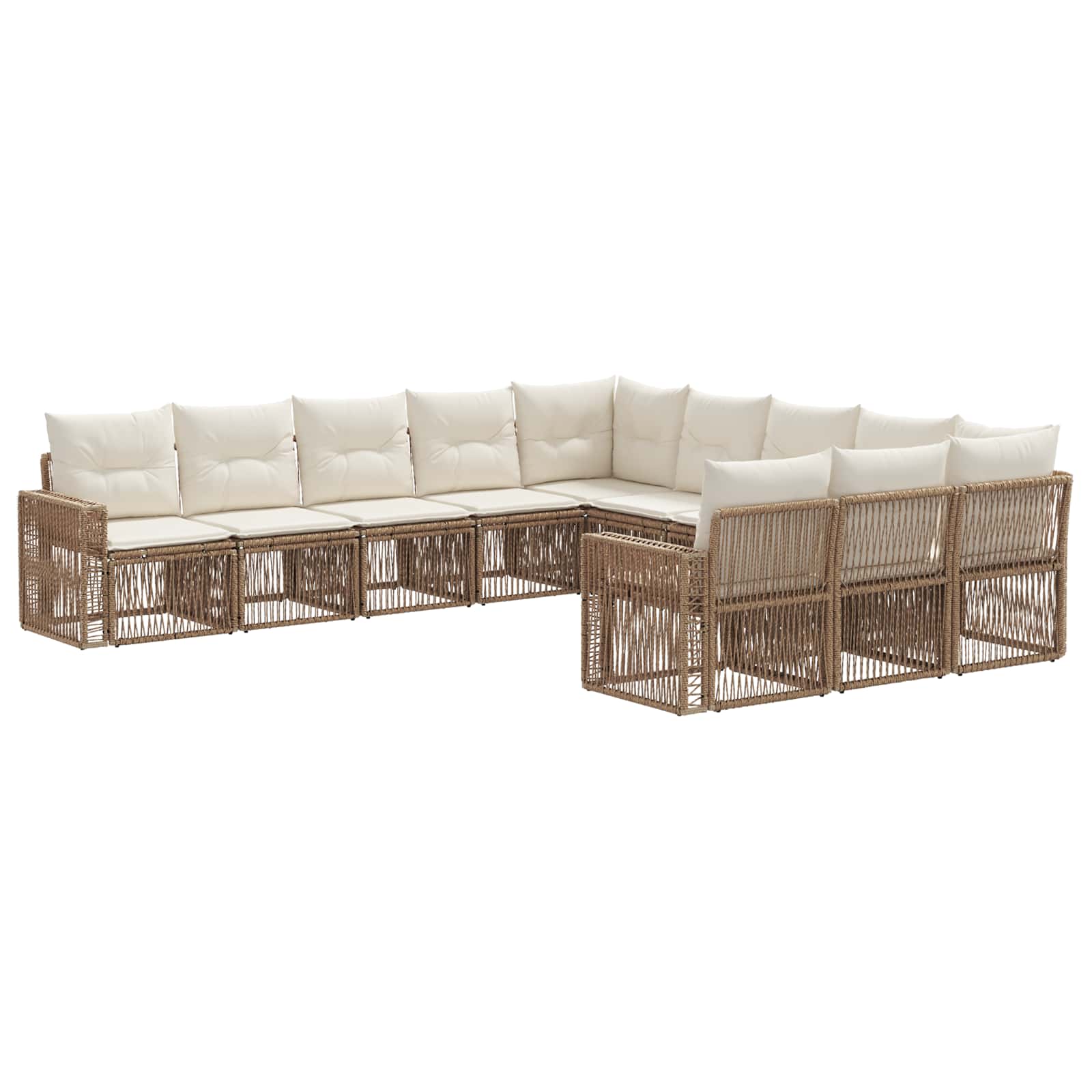 Ensemble de canapé de jardin 11 pcs Beige et blanc crème - XIOS