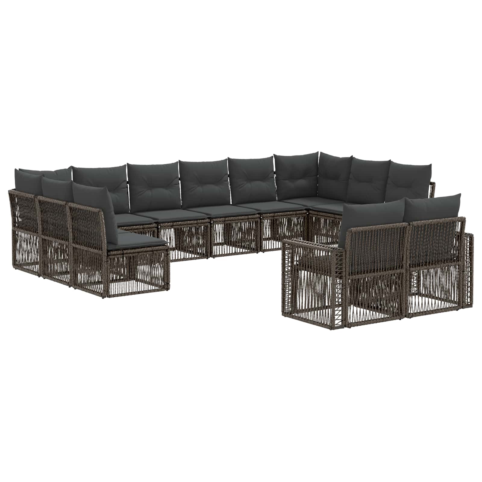 Ensemble de canapé de jardin 12 pcs Gris et Gris foncé - XIOS
