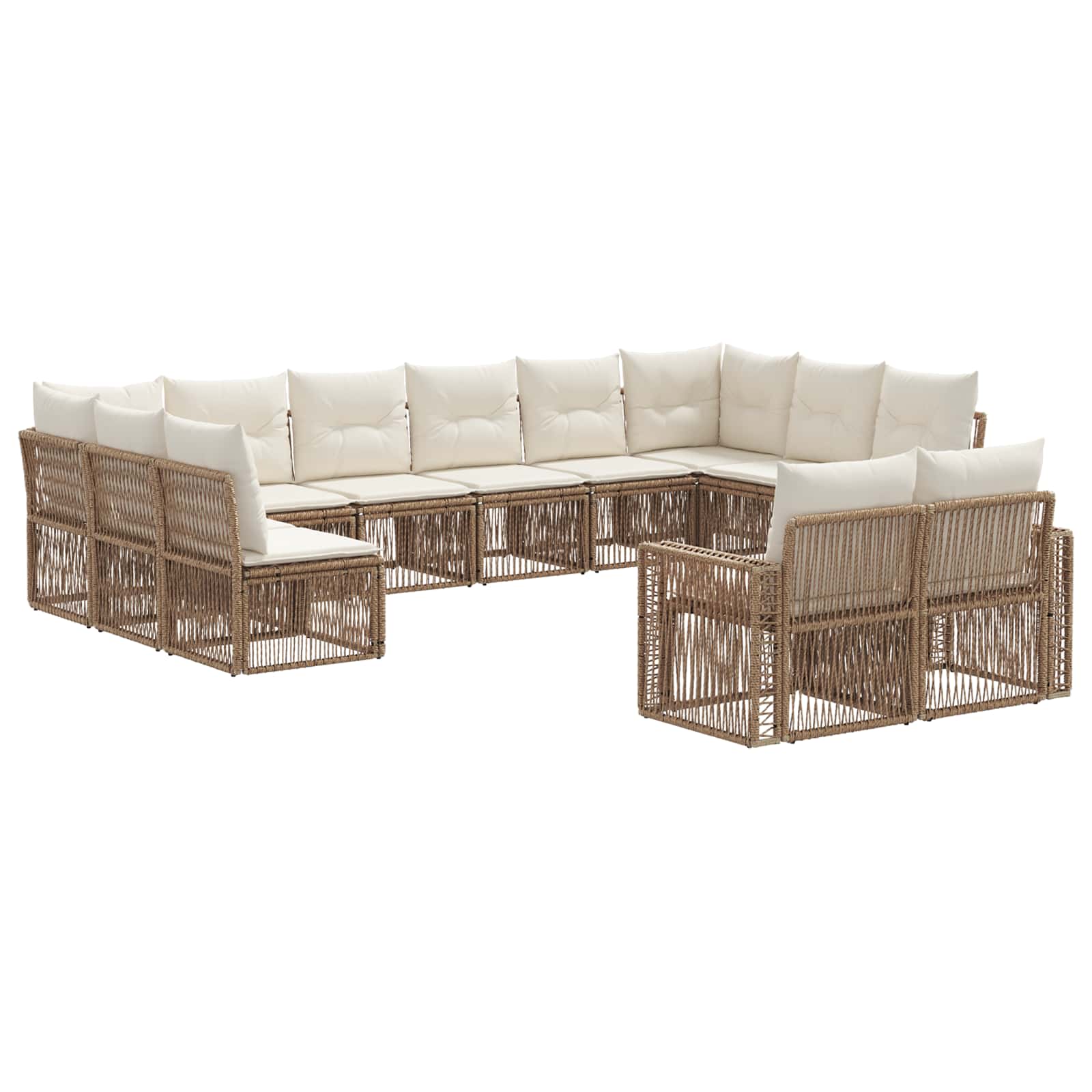 Ensemble de canapé de jardin 12 pcs Beige et blanc crème - XIOS