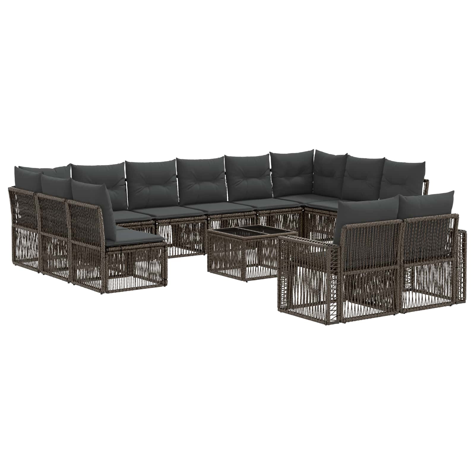 Ensemble de canapé de jardin 13 pcs Gris et Gris foncé - XIOS