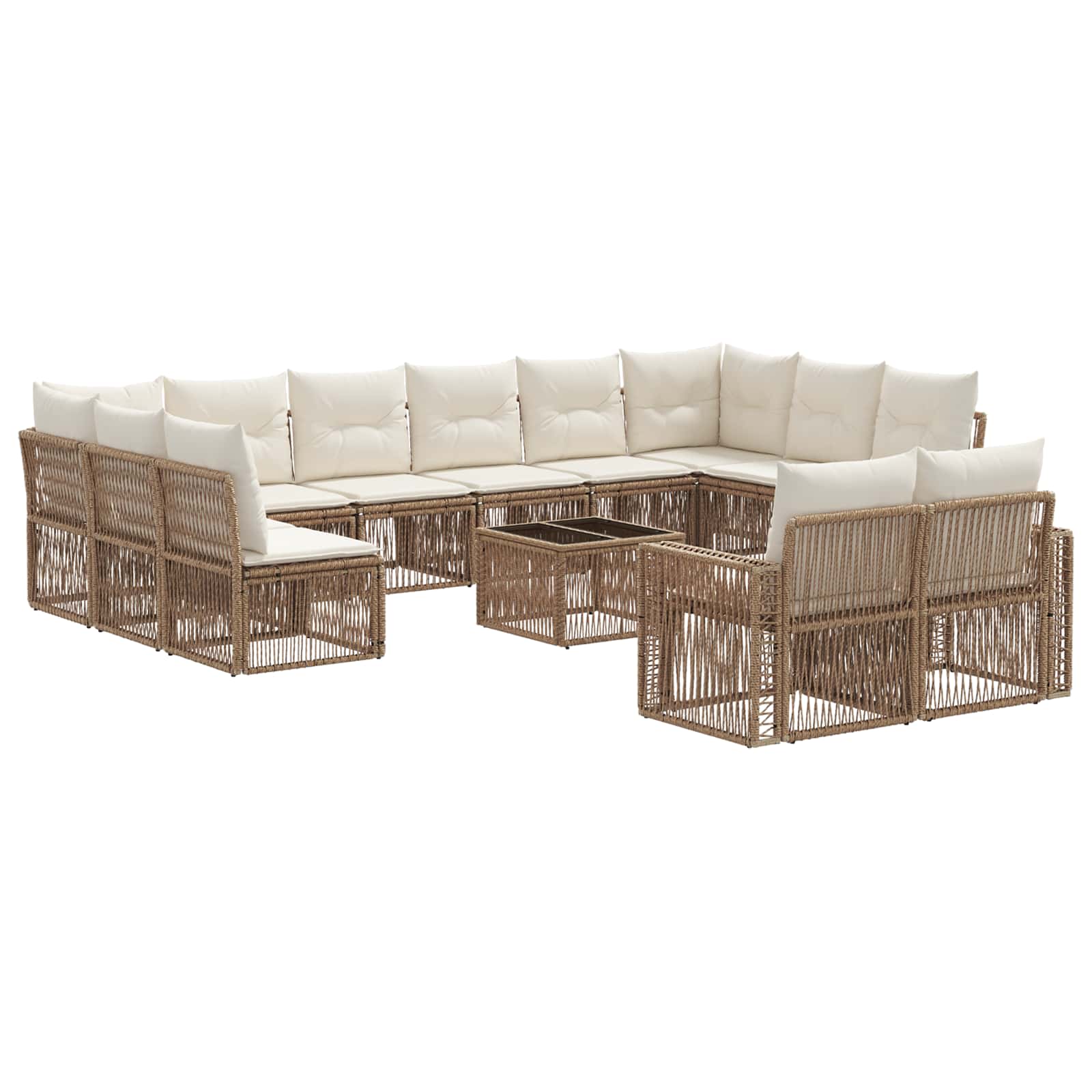 Ensemble de canapé de jardin 13 pcs Beige et blanc crème - XIOS