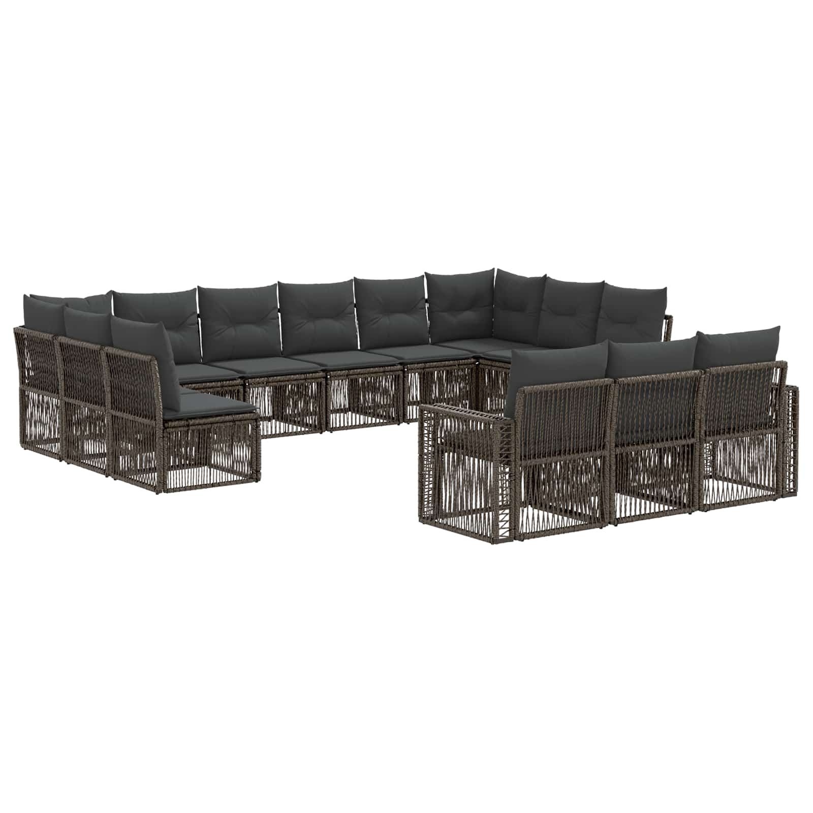 Ensemble de canapé de jardin 13 pcs Gris et Gris foncé - XIOS