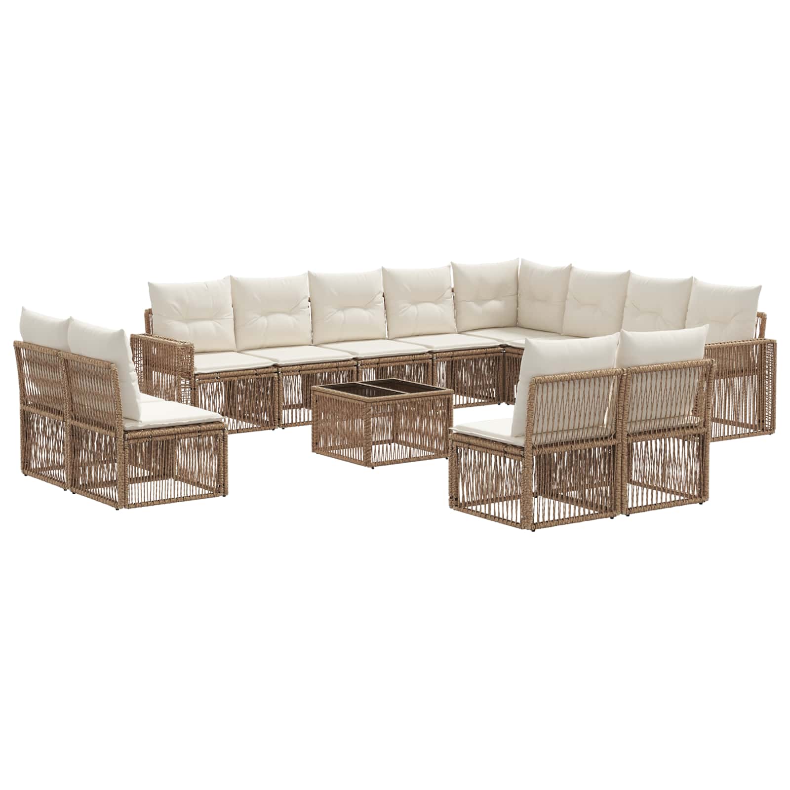 Ensemble de canapé de jardin 13 pcs Beige et blanc crème - XIOS