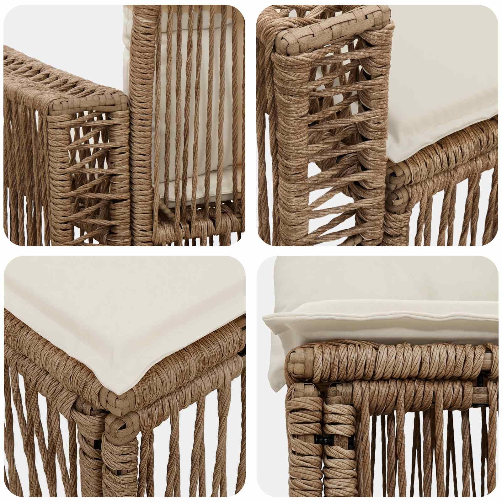 Ensemble de canapé de jardin 11 pcs Beige et blanc crème - XIOS