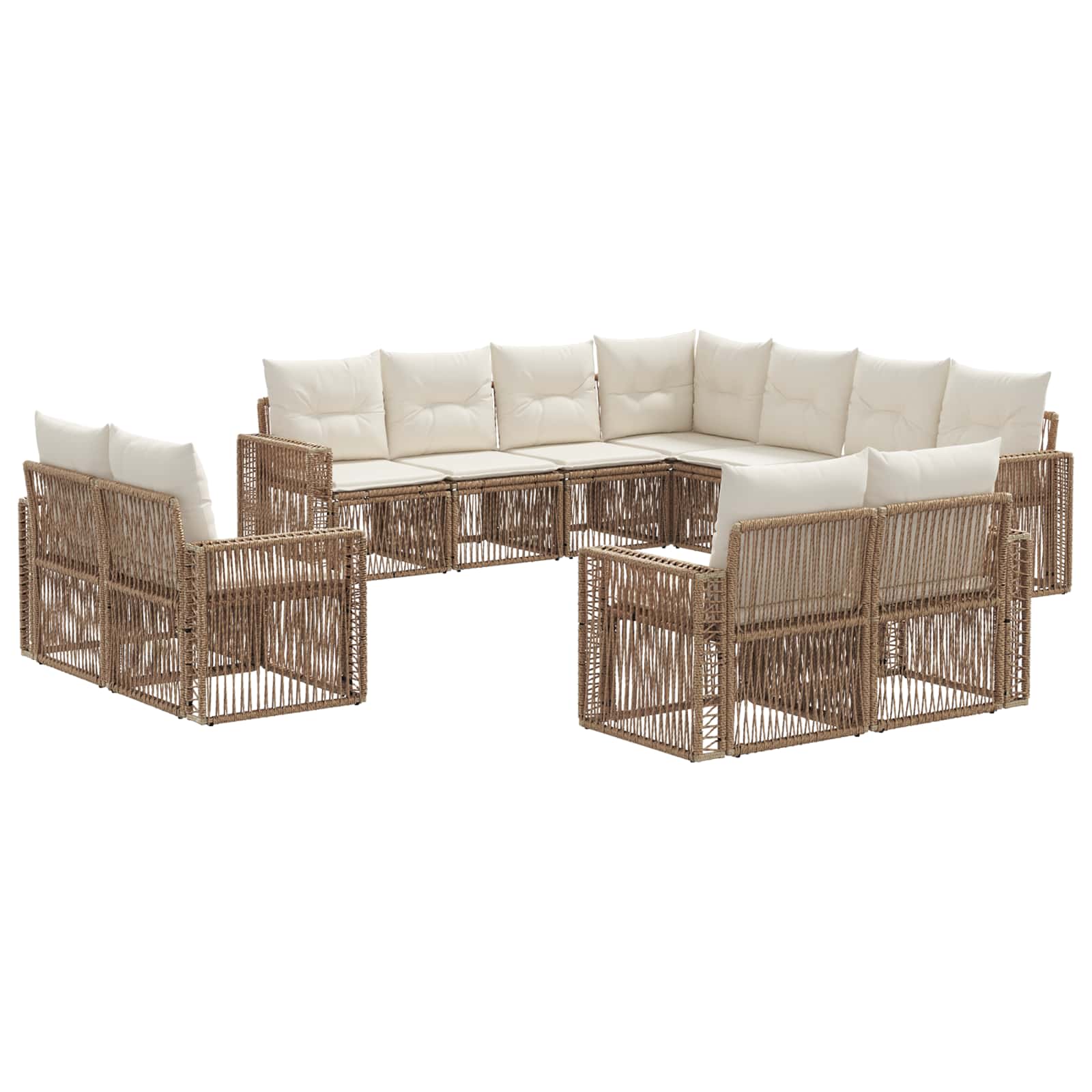 Ensemble de canapé de jardin 11 pcs Beige et blanc crème - XIOS