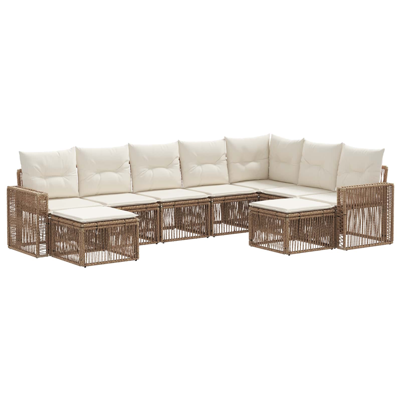 Ensemble de canapé de jardin 9 pcs Beige et blanc crème - XIOS