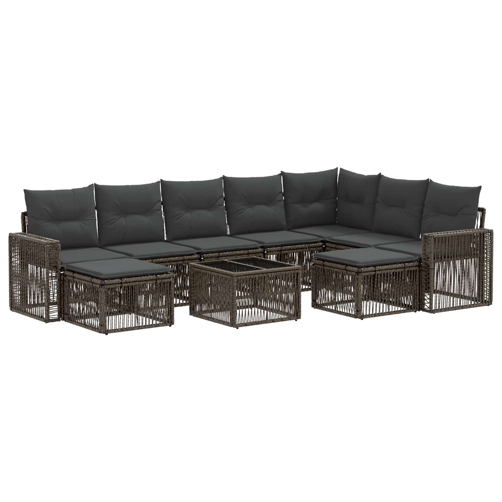 Ensemble de canapé de jardin 10 pcs Gris et Gris foncé - XIOS