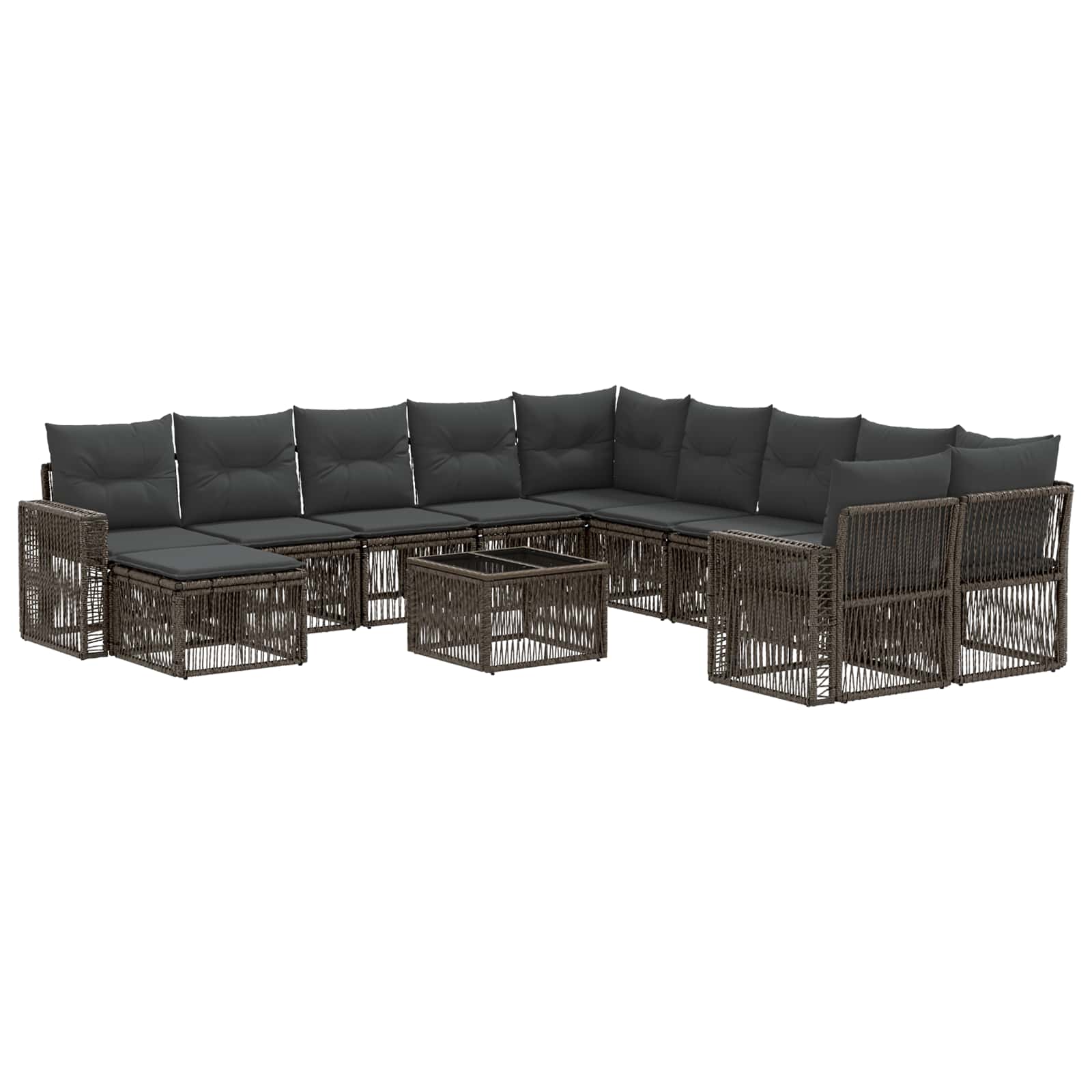 Ensemble de canapé de jardin 12 pcs Gris et Gris foncé - XIOS