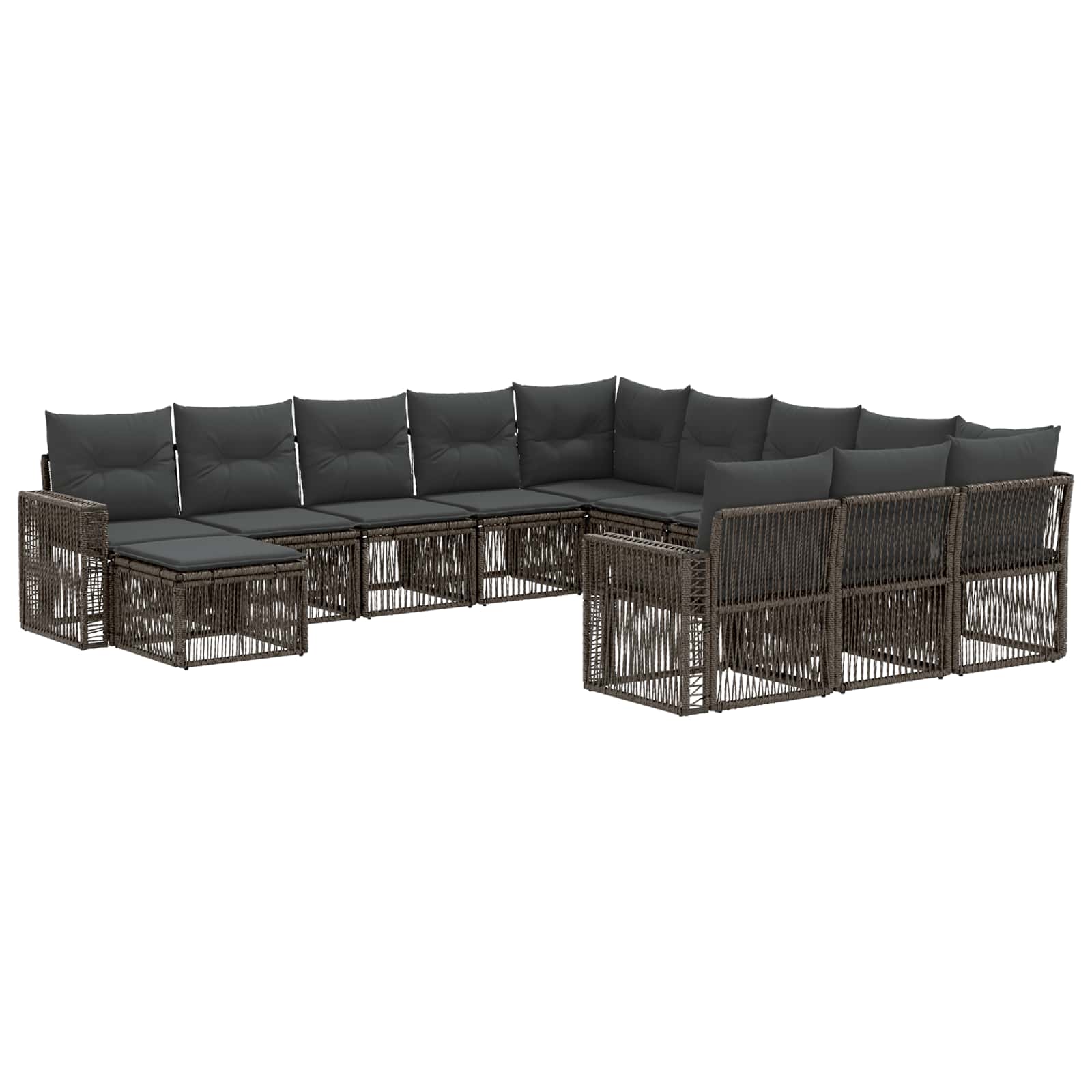 Ensemble de canapé de jardin 12 pcs Gris et Gris foncé - XIOS