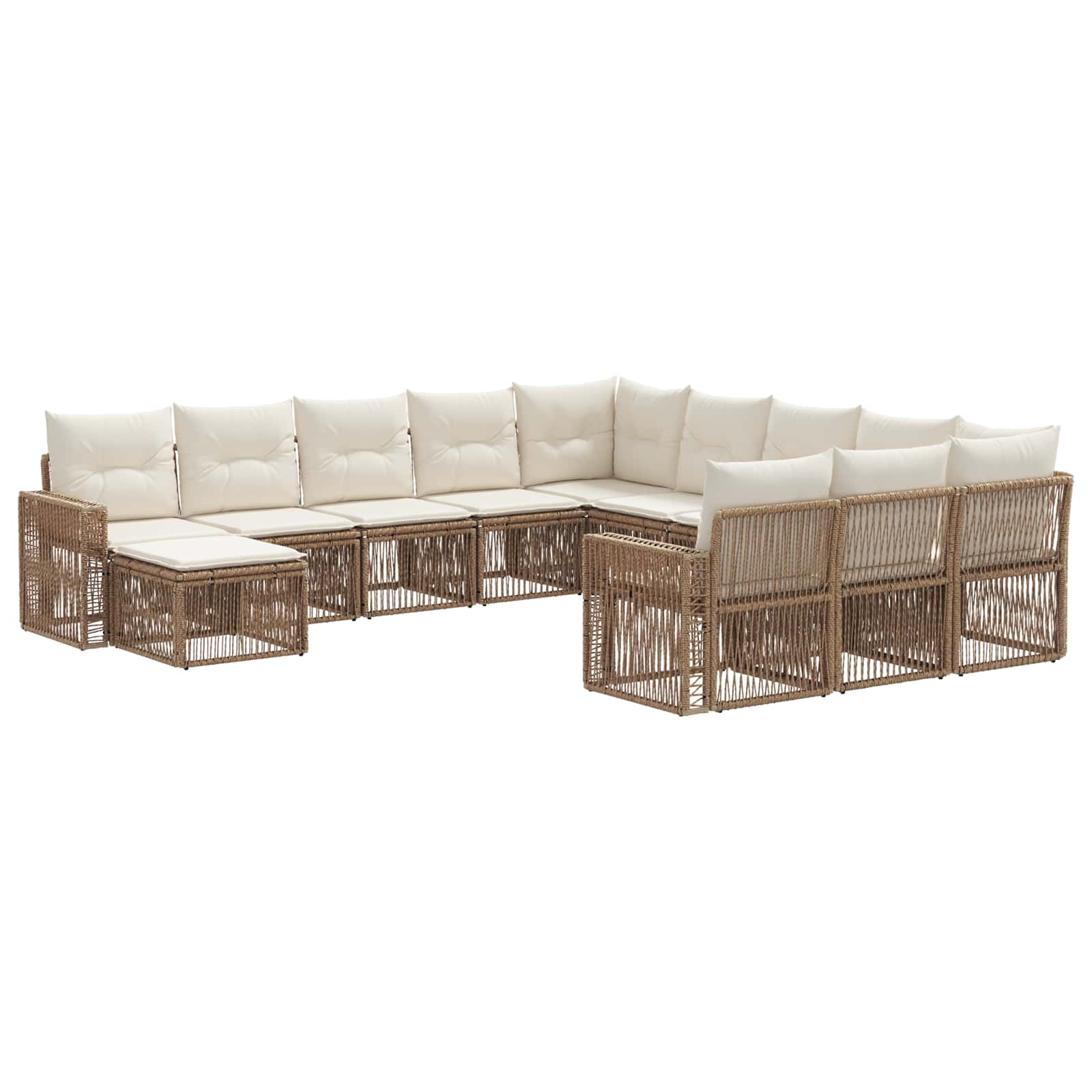 Ensemble de canapé de jardin 12 pcs Beige et blanc crème - XIOS
