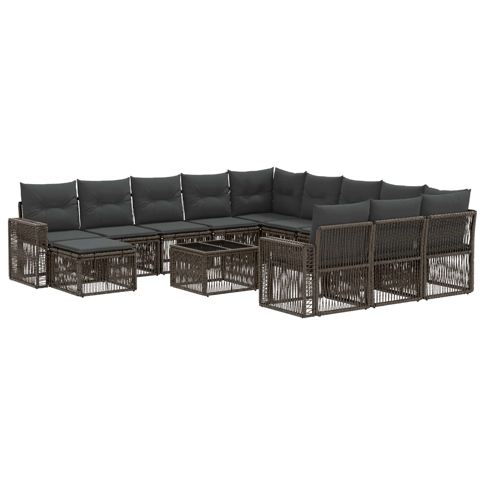 Ensemble de canapé de jardin 13 pcs Gris et Gris foncé - XIOS