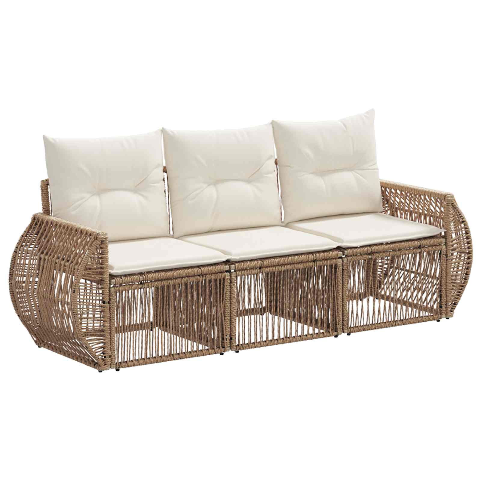 Ensemble de canapé de jardin 3 pcs Beige et blanc crème - XIOS