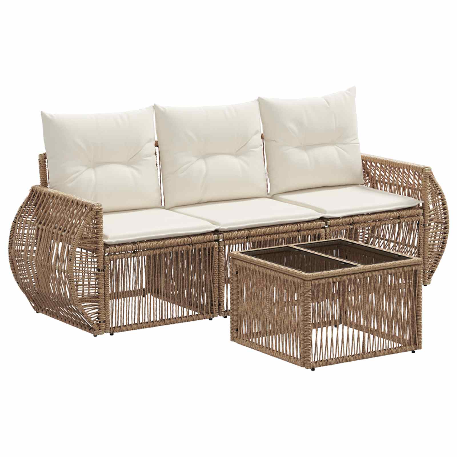 Ensemble de canapé de jardin 4 pcs Beige et blanc crème - XIOS