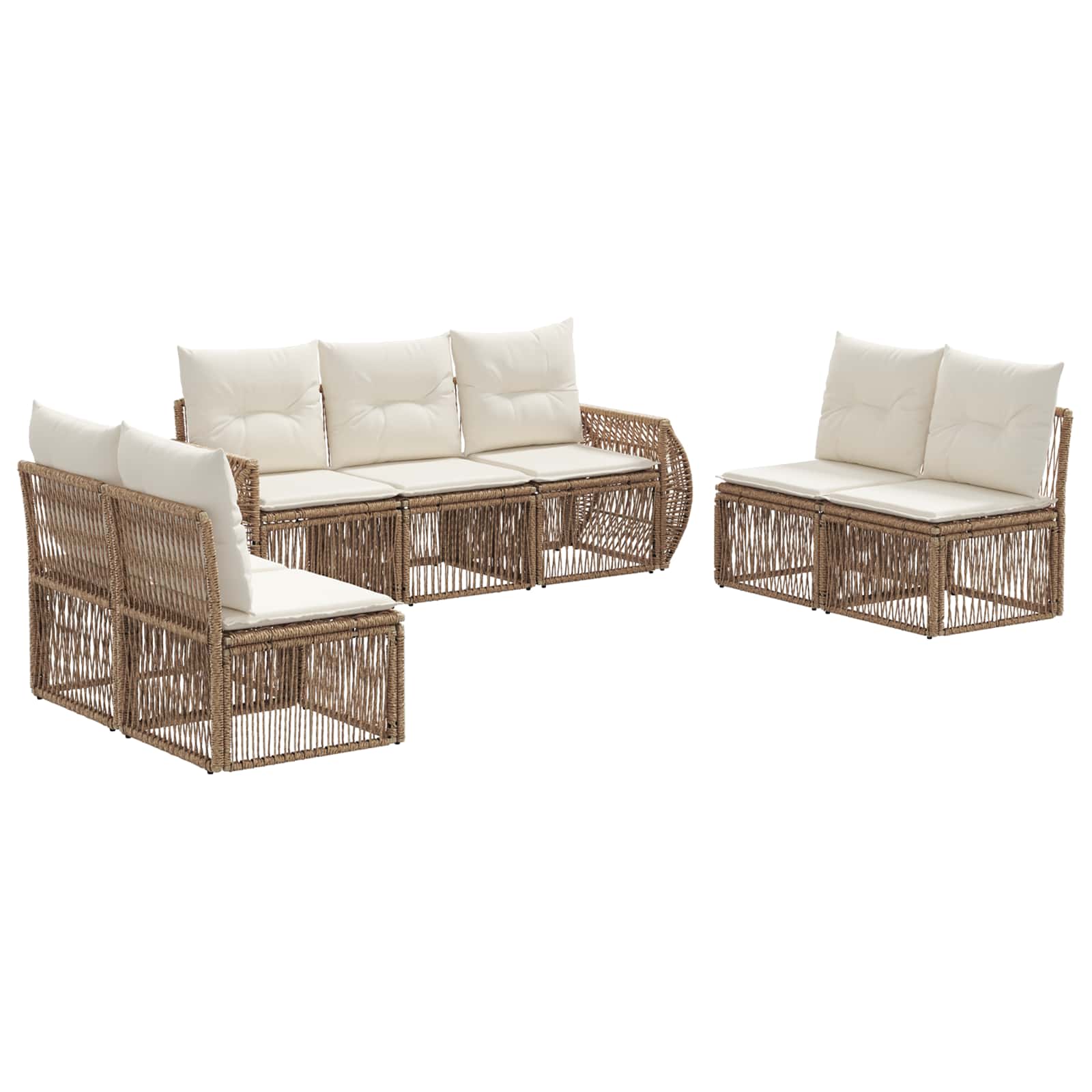 Ensemble de canapé de jardin 7 pcs Beige et blanc crème - XIOS