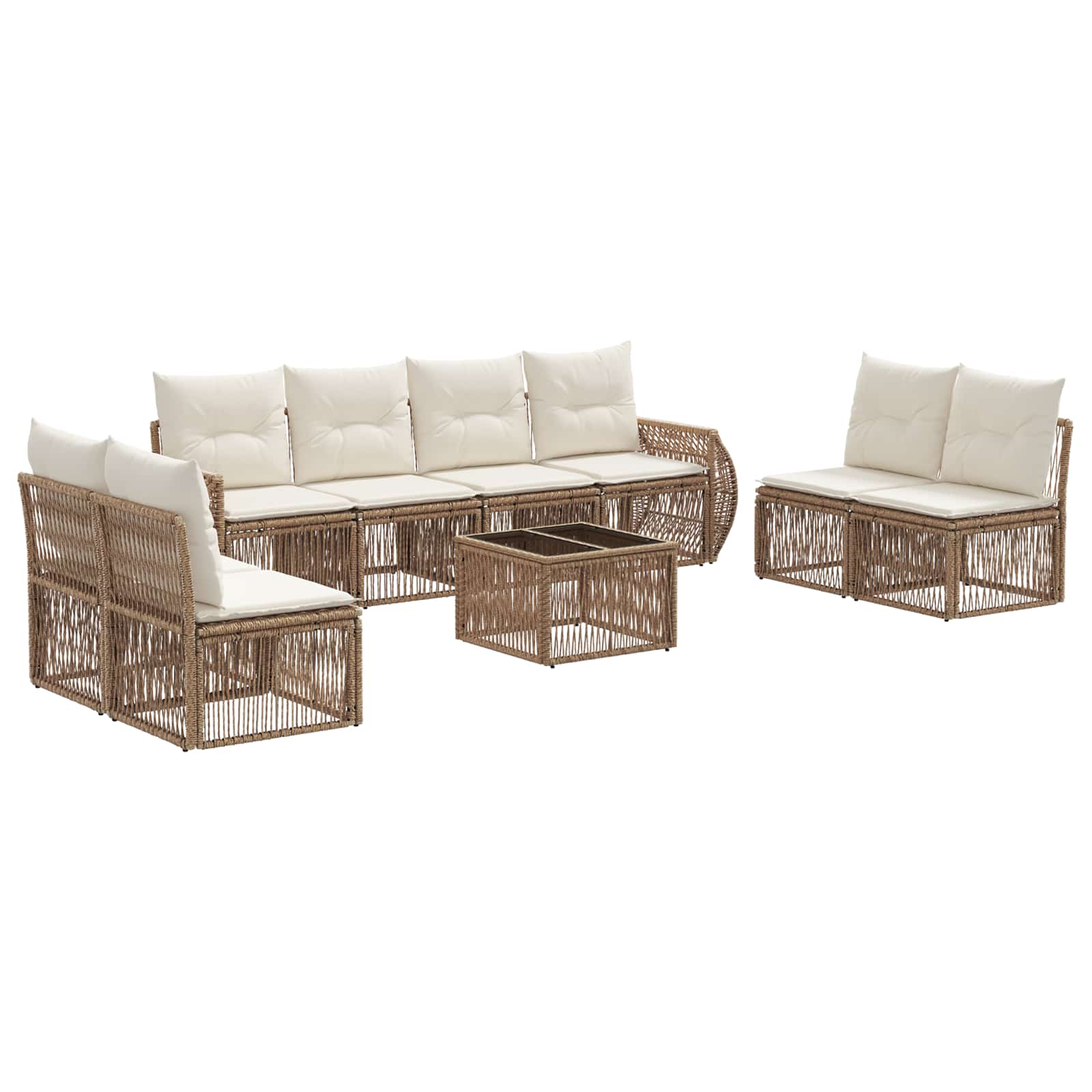 Ensemble de canapé de jardin 9 pcs Beige et blanc crème - XIOS