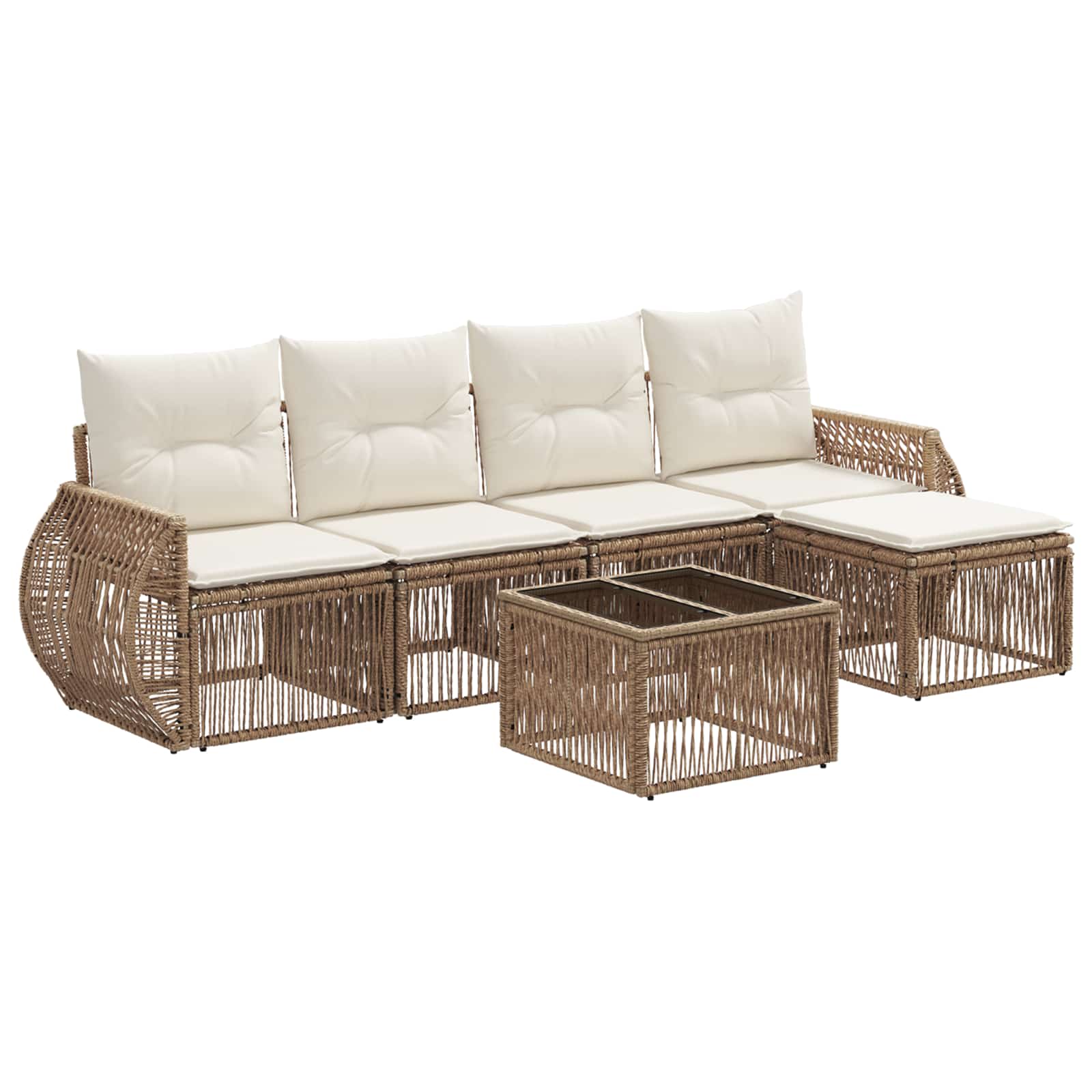 Ensemble de canapé de jardin 6 pcs Beige et blanc crème - XIOS