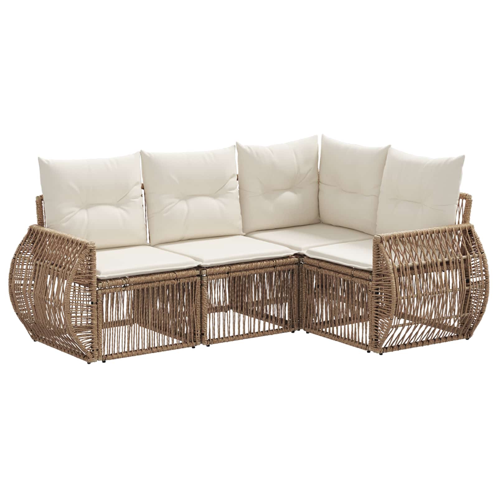 Ensemble de canapé de jardin 4 pcs Beige et blanc crème - XIOS
