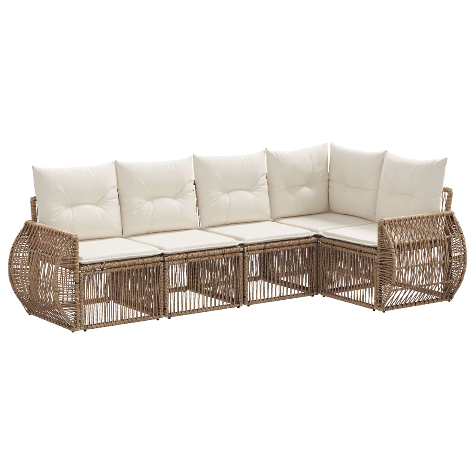 Ensemble de canapé de jardin 5 pcs Beige et blanc crème - XIOS