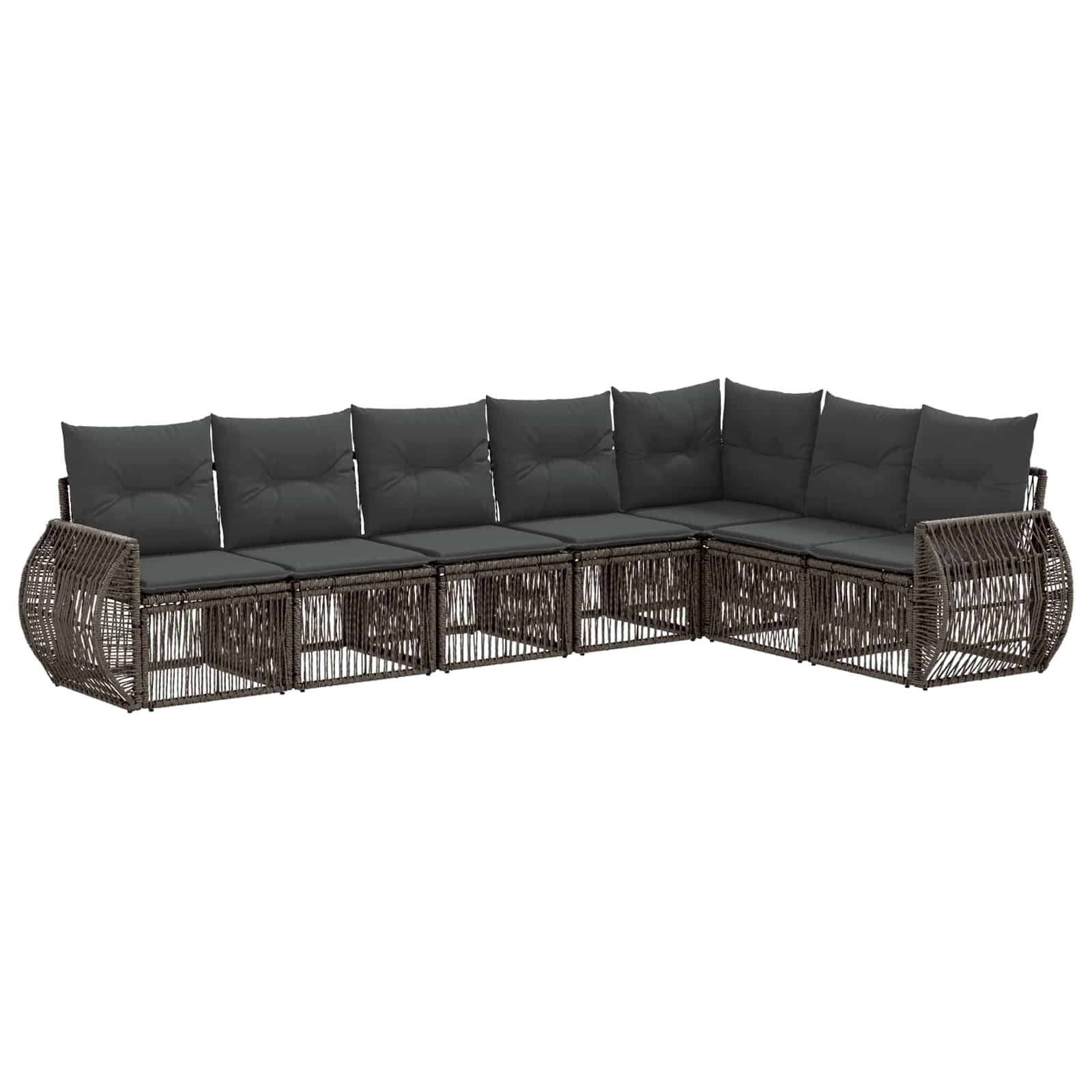 Ensemble de canapé de jardin 7 pcs Gris et Gris foncé polyrotin - XIOS
