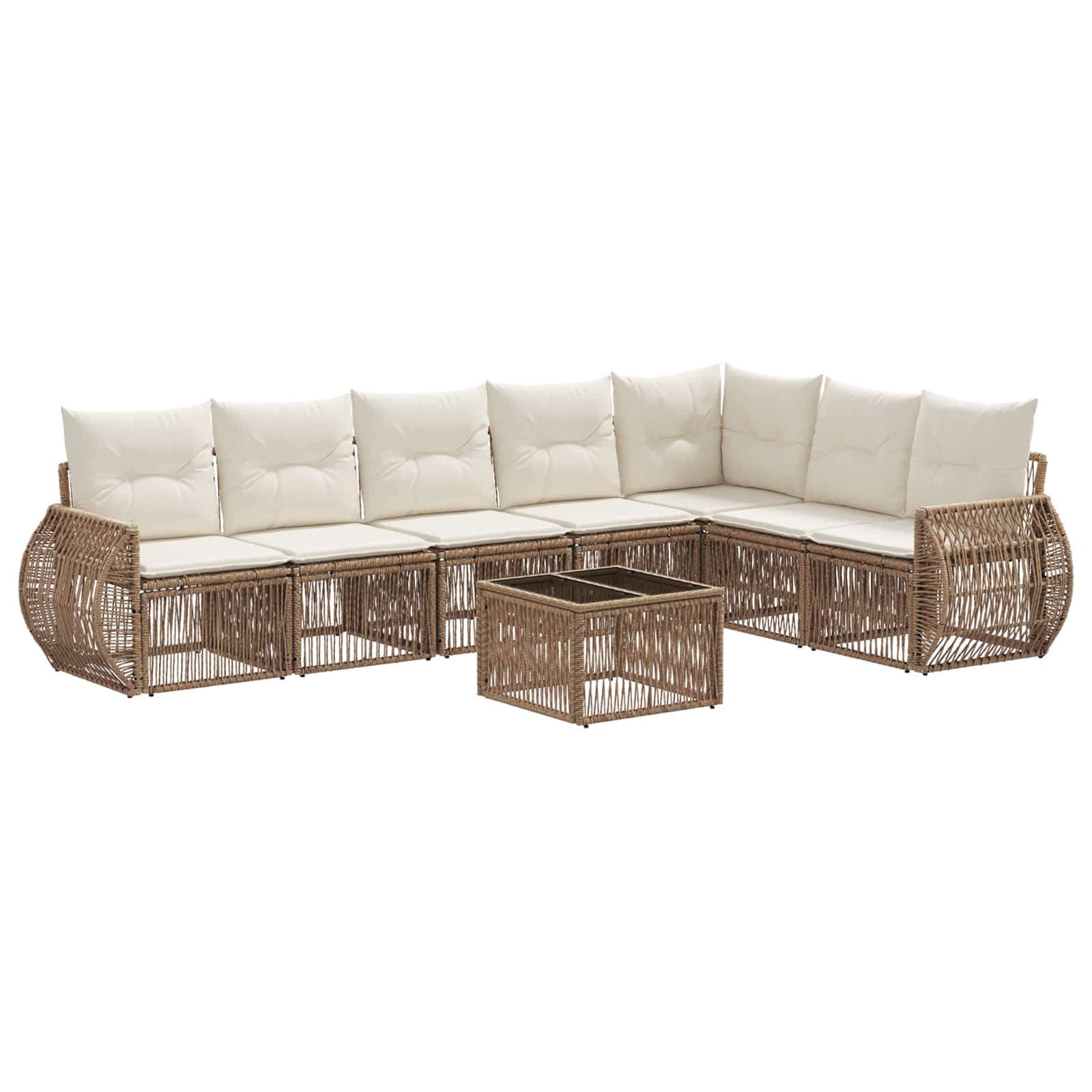 Ensemble de canapé de jardin 8 pcs Beige et blanc crème - XIOS