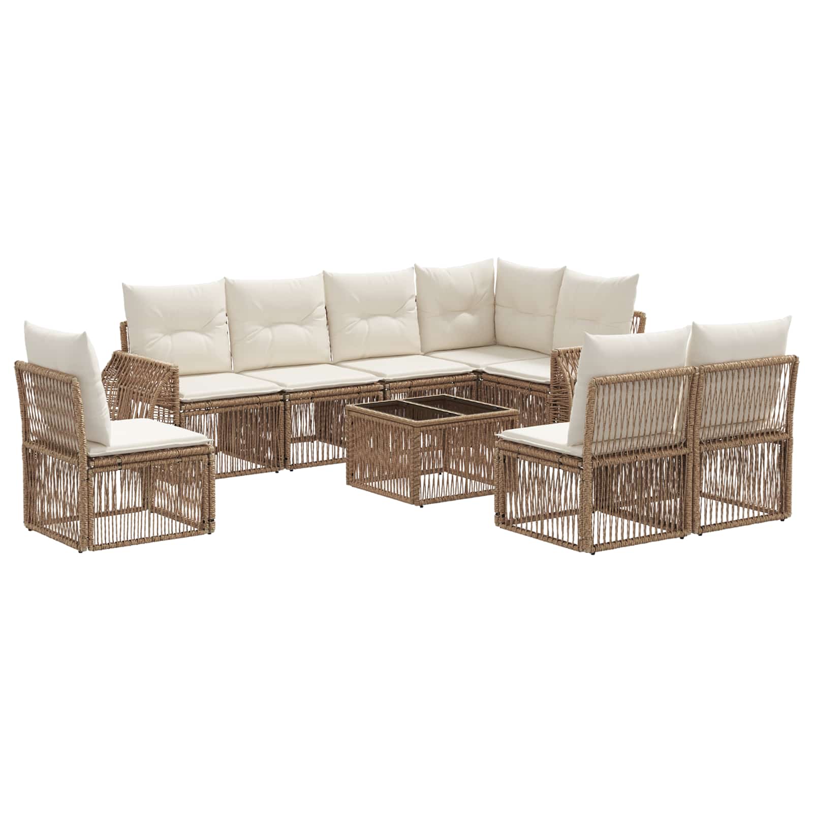 Ensemble de canapé de jardin 9 pcs Beige et blanc crème - XIOS