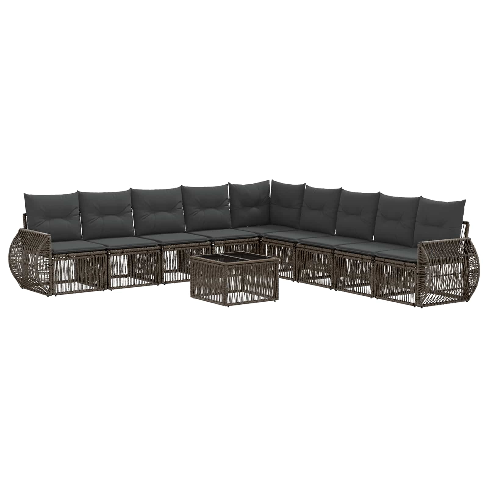 Ensemble de canapé de jardin 10 pcs Gris et Gris foncé - XIOS