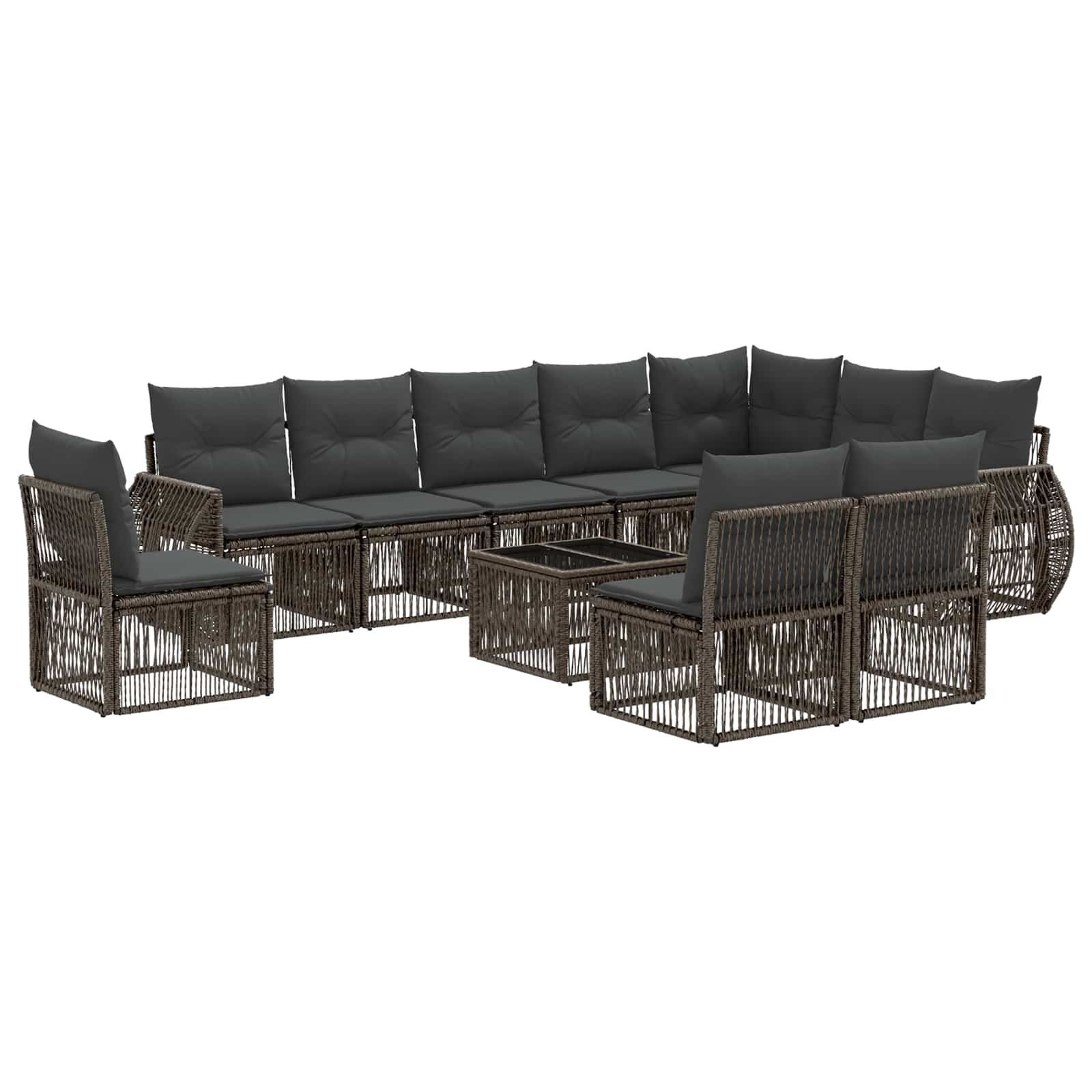 Ensemble de canapé de jardin 11 pcs Gris et Gris foncé - XIOS