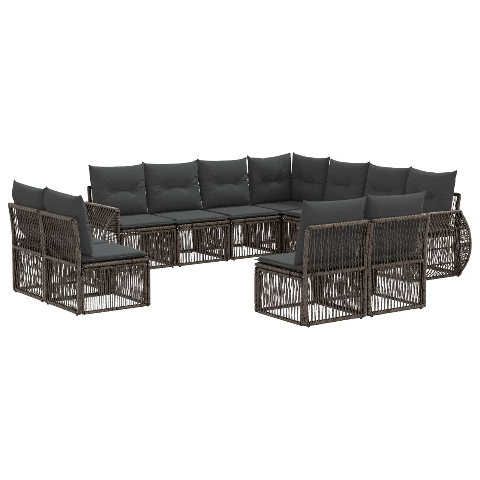 Ensemble de canapé de jardin 11 pcs Gris et Gris foncé - XIOS