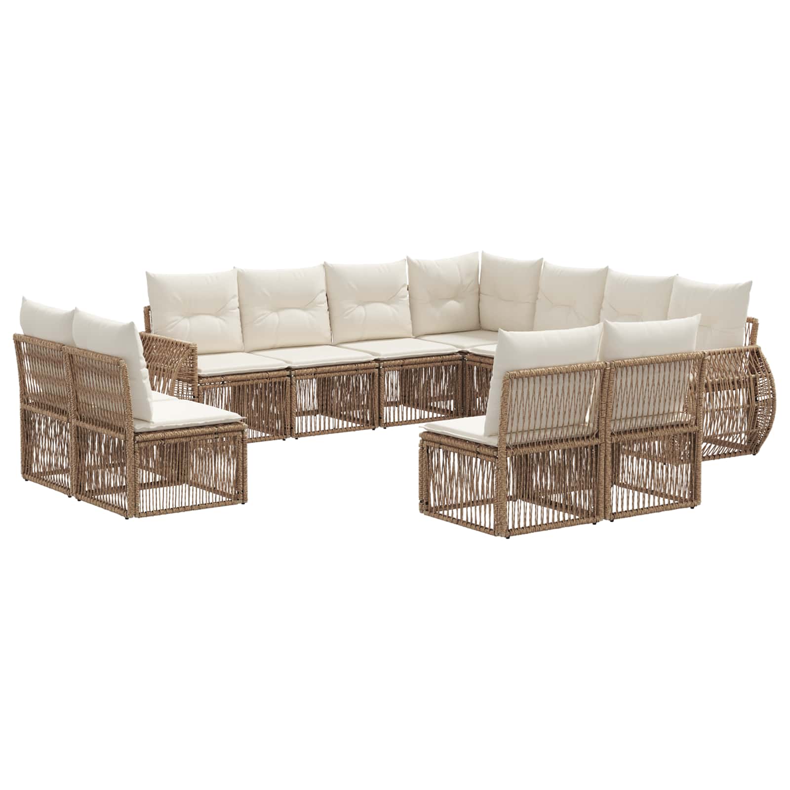 Ensemble de canapé de jardin 11 pcs Beige et blanc crème - XIOS