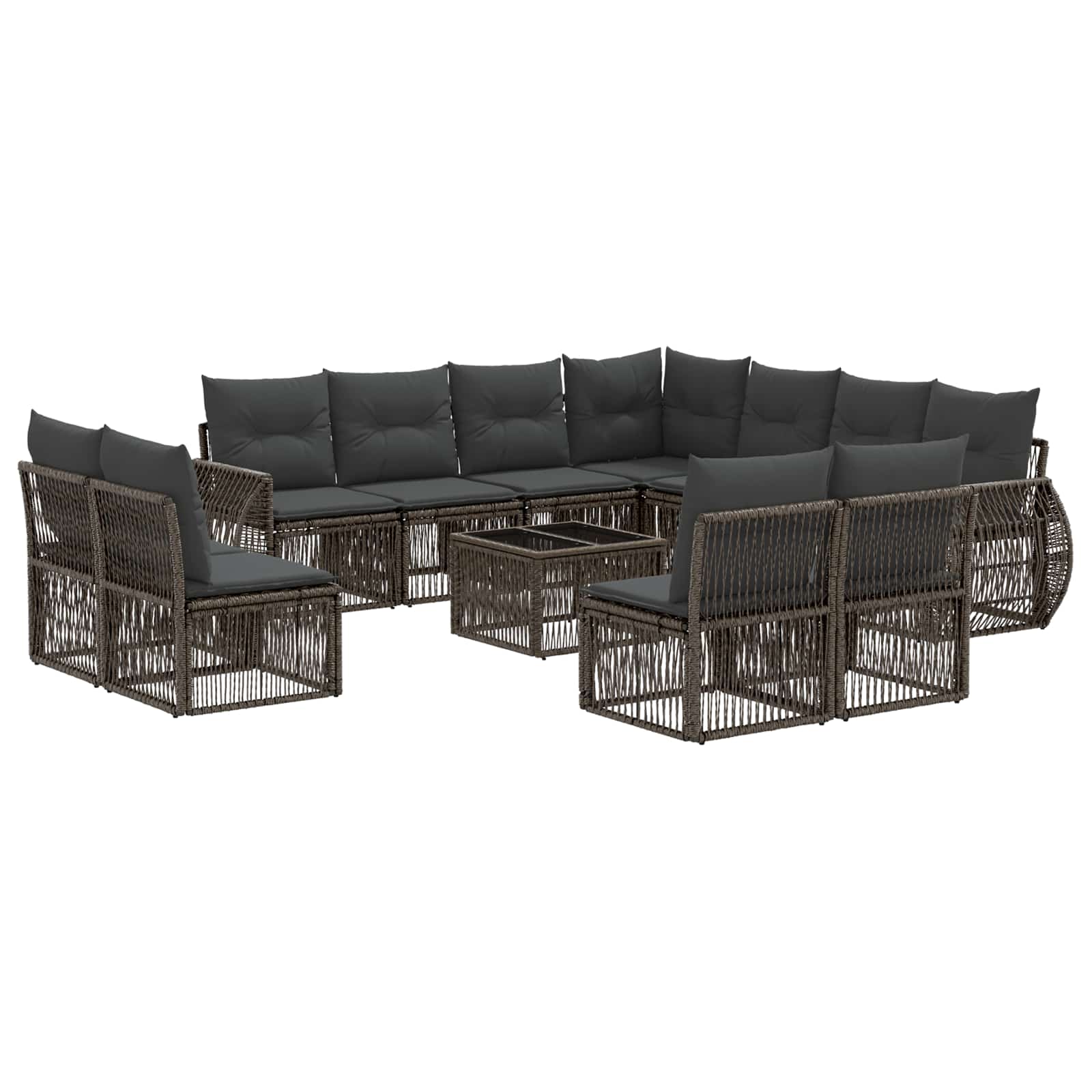 Ensemble de canapé de jardin 12 pcs Gris et Gris foncé - XIOS