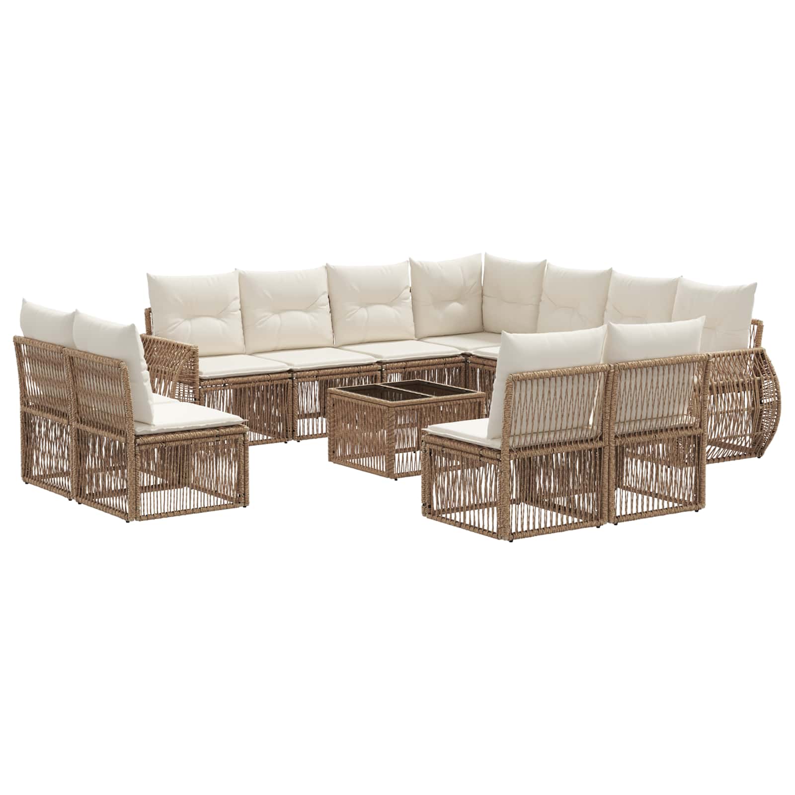 Ensemble de canapé de jardin 12 pcs Beige et blanc crème - XIOS