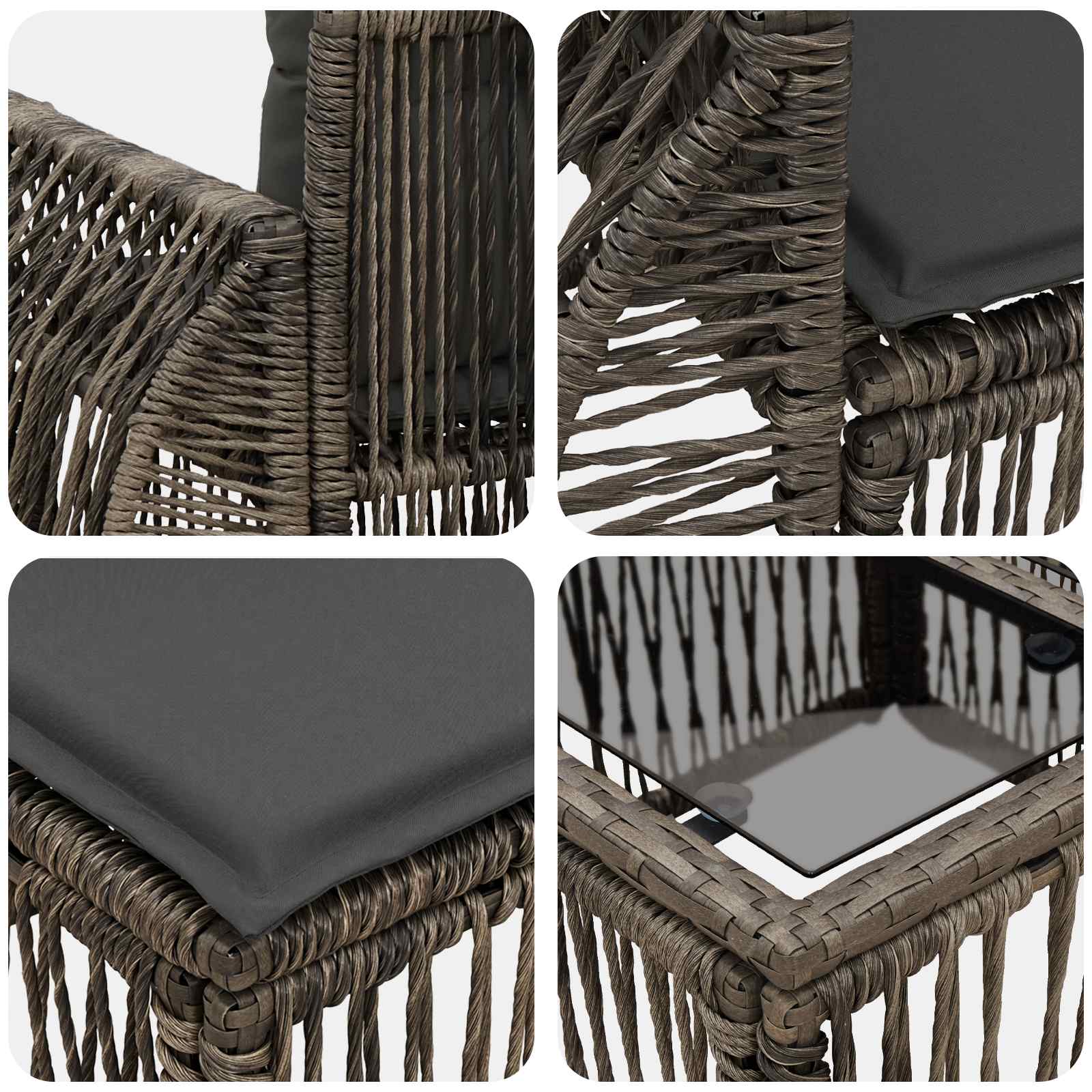 Ensemble de canapé de jardin 10 pcs Gris et Gris foncé - XIOS