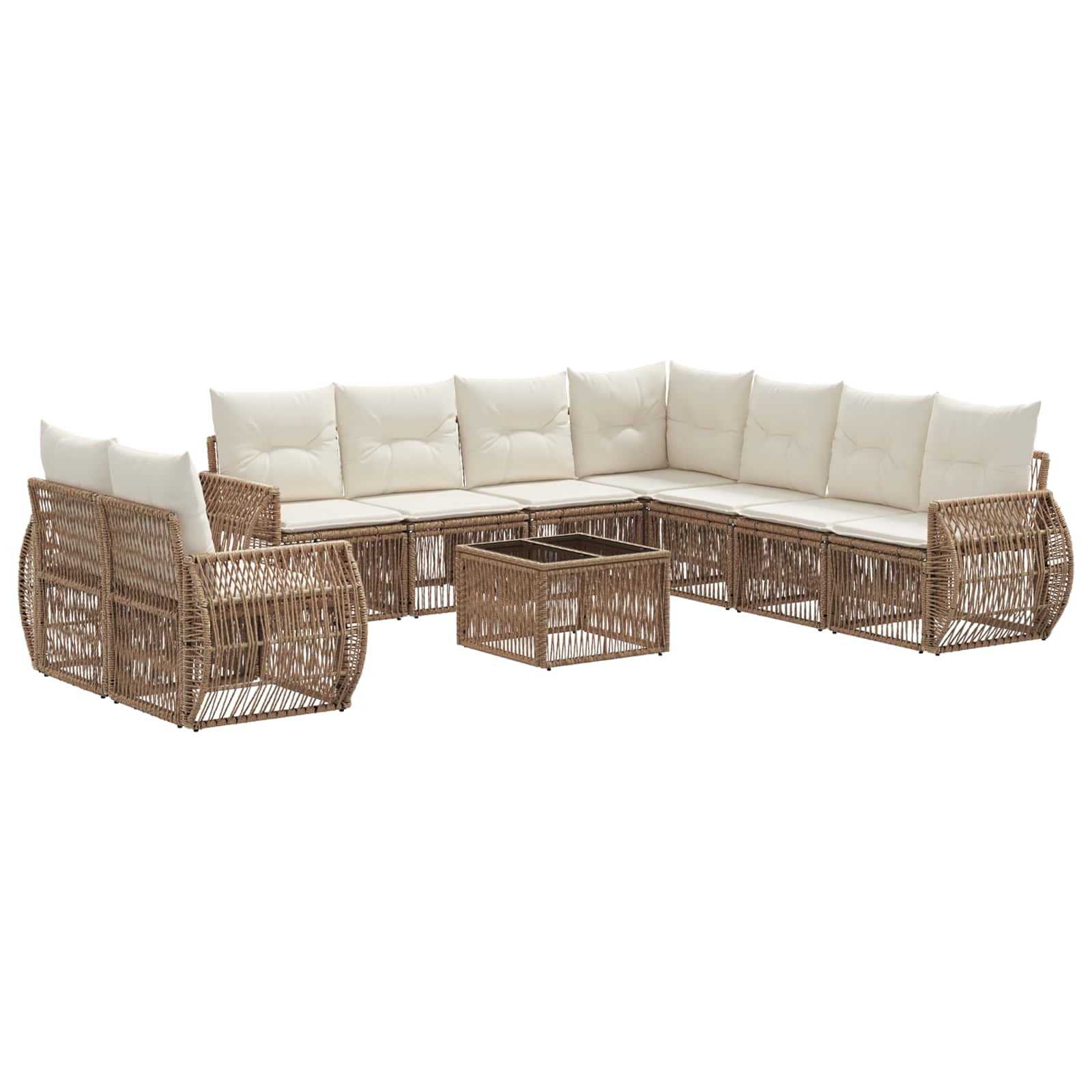 Ensemble de canapé de jardin 10 pcs Beige et blanc crème - XIOS
